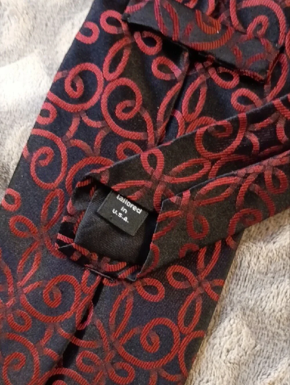 Murano Red & Maroon Geometric Motif Silk Tie Get Four For The Price Of One